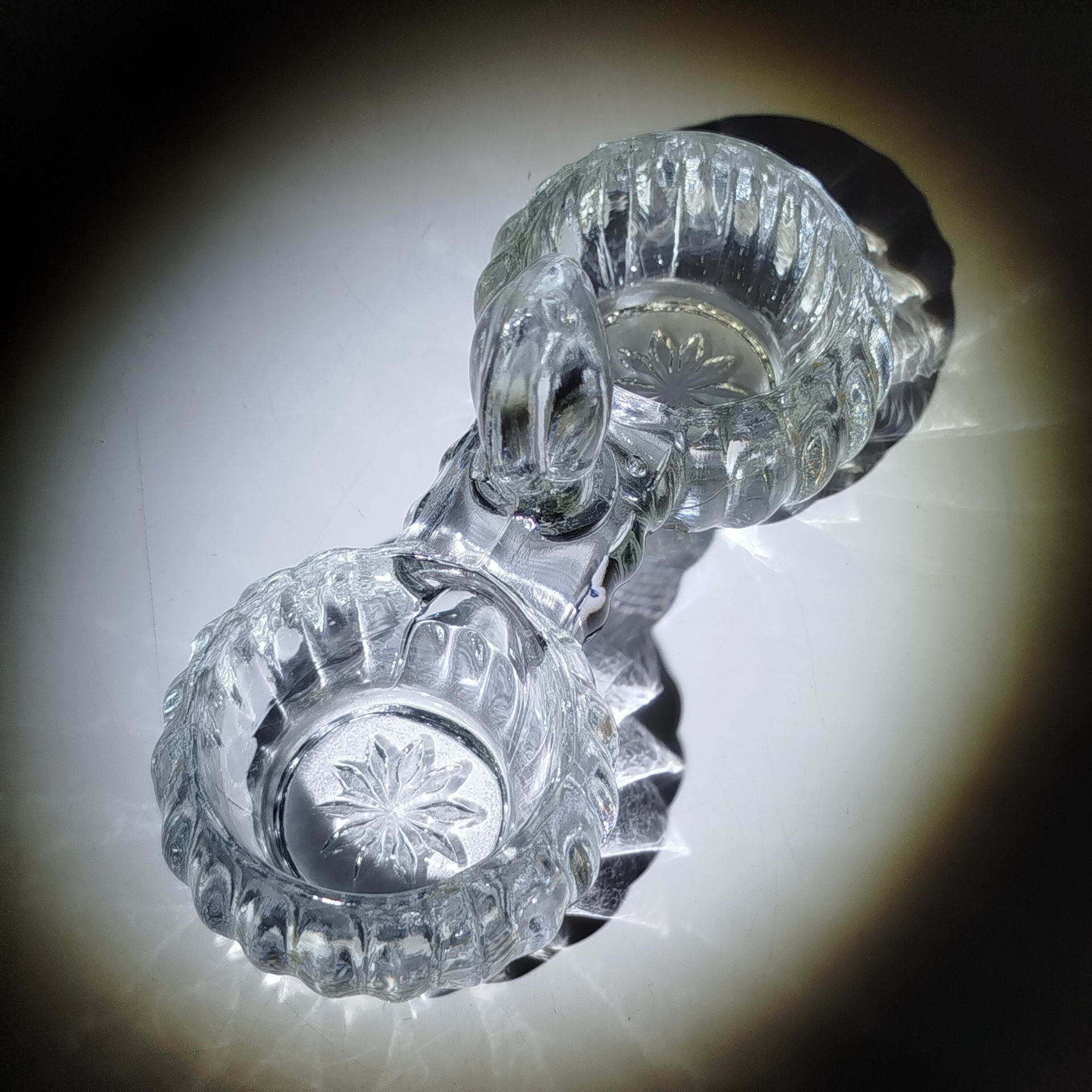 Солонка двойная (открытая) с ручкой, стекло, Западная Европа, 1930-1950 гг.