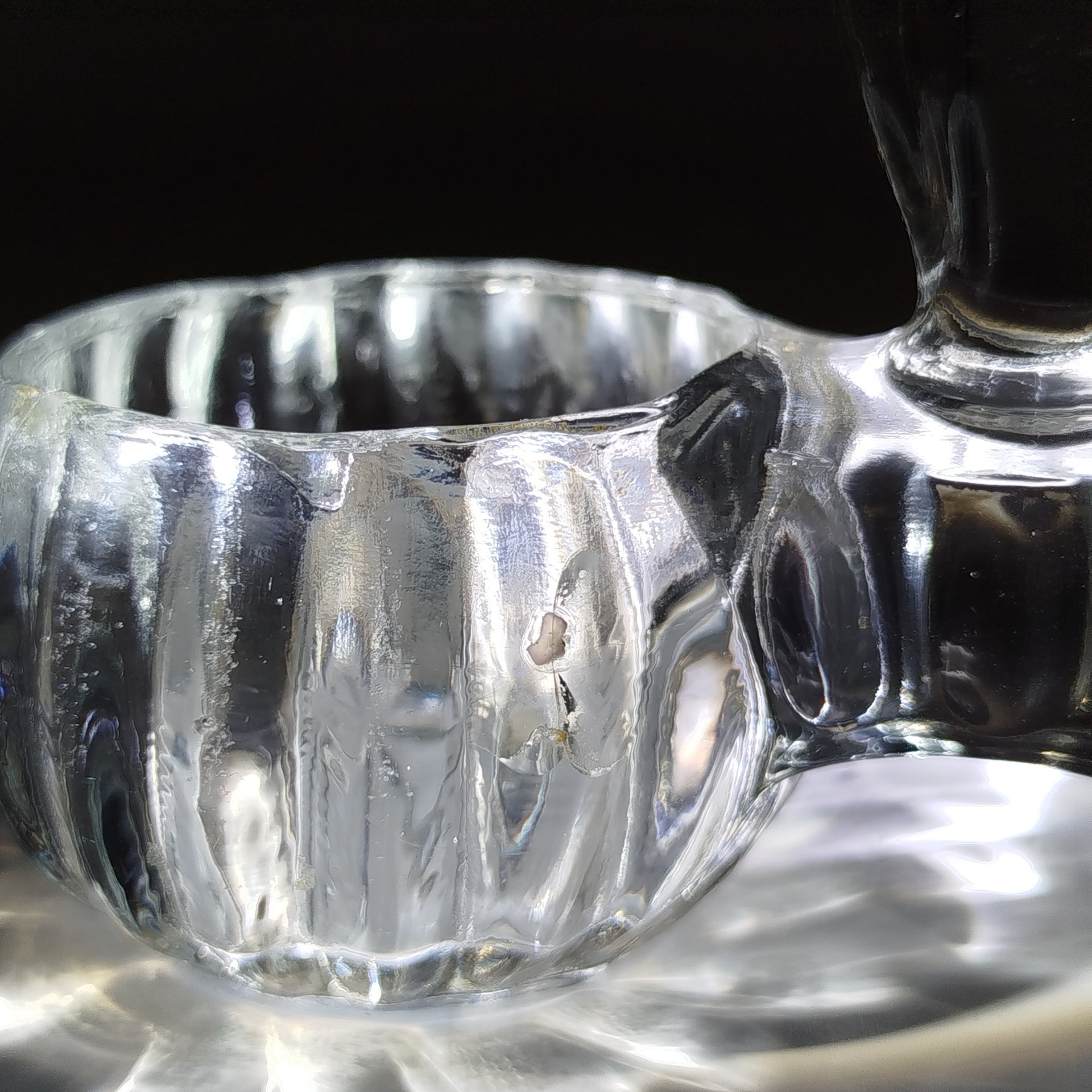 Солонка двойная (открытая) с ручкой, стекло, Западная Европа, 1930-1950 гг.