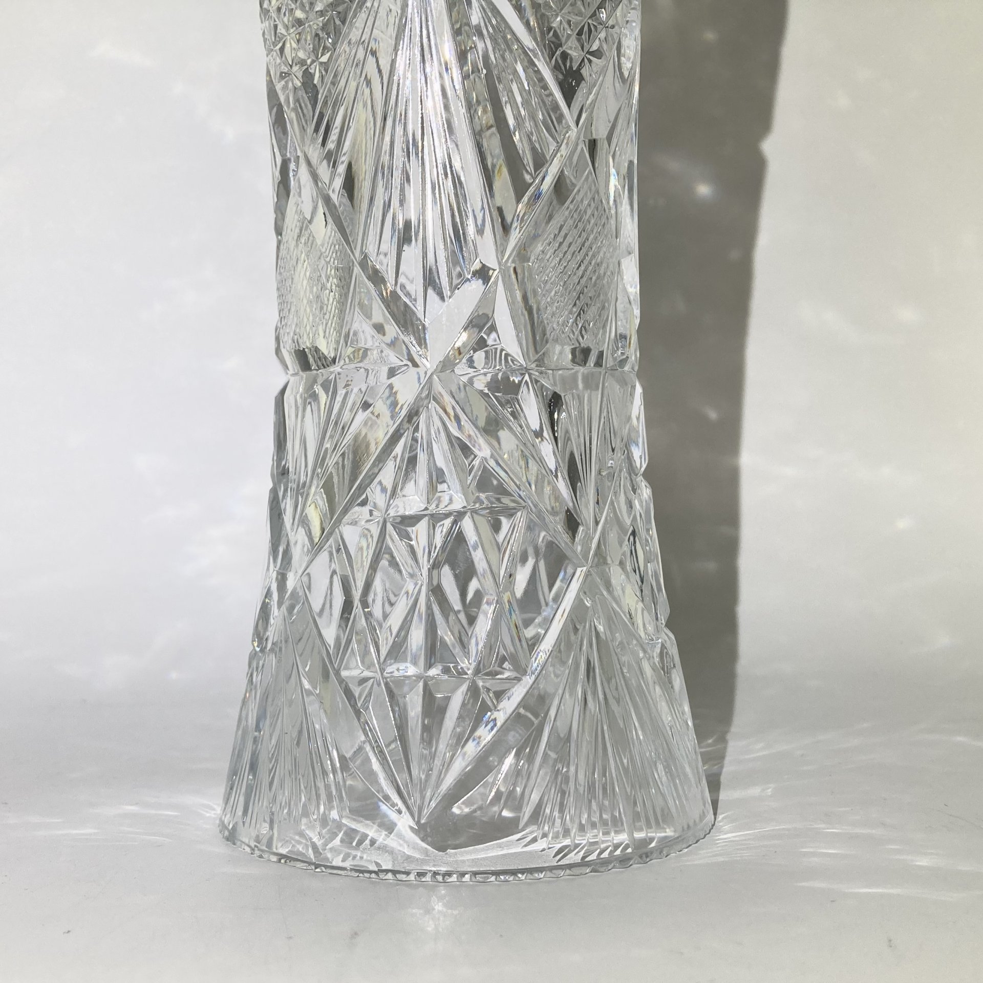 Ваза с резным декором, хрусталь, алмазная грань, СССР, 1970-1990 гг.