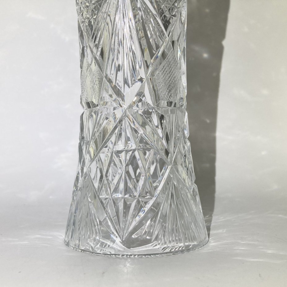 Ваза с резным декором, хрусталь, алмазная грань, СССР, 1970-1990 гг.