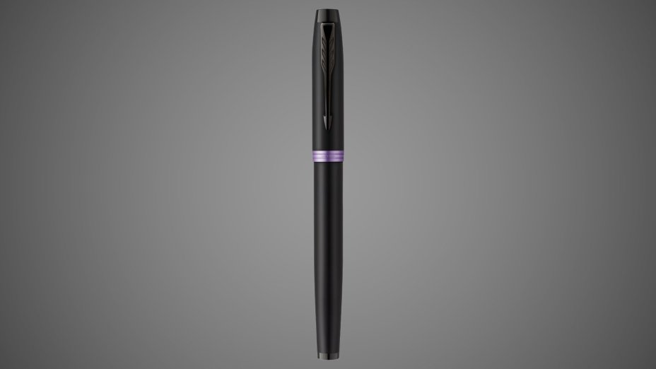 Перьевая ручка Parker IM Vibrant Rings Flame Amethyst Purple, перо:F/M, цвет чернил: blue, в подарочной упаковке., Лаки и смолы: лак, латунь