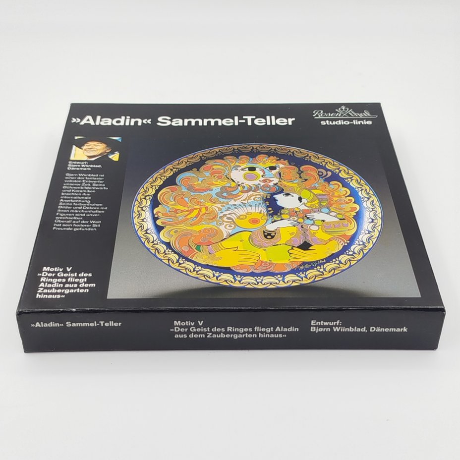 Тарелка настенная из серии "Aladin und Wunderlampe" ("Аладин и волшебная лампа") по мотивам сказки "Тысяча и одна ночь", Мотив V, дизайнер Bjorn Wiinblad, Rosenthal (Розенталь)