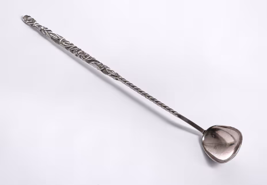Ложка с длинной витой ручкой, мельхиор, СССР, 1970-1990гг.