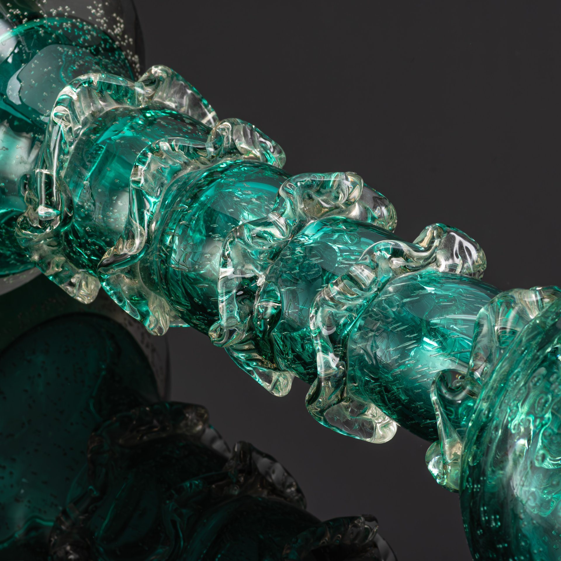 Кубок (бокал) в форме ремера, стекло, гутная техника, бульгазе, СССР, 1970-1990 гг.