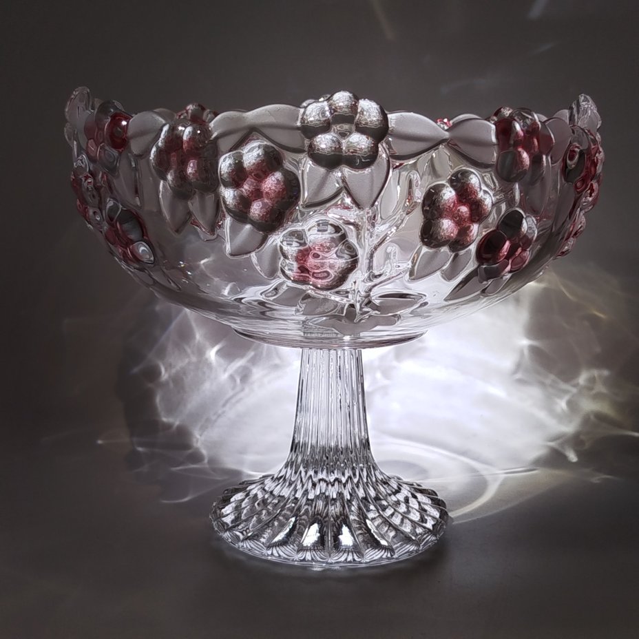 Фруктовница с цветочным рельефным декором, Walther Glas
