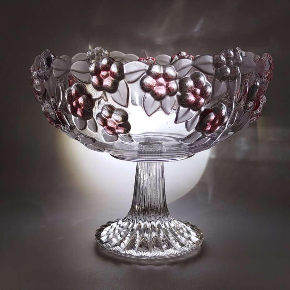 Фруктовница с цветочным рельефным декором, Walther Glas