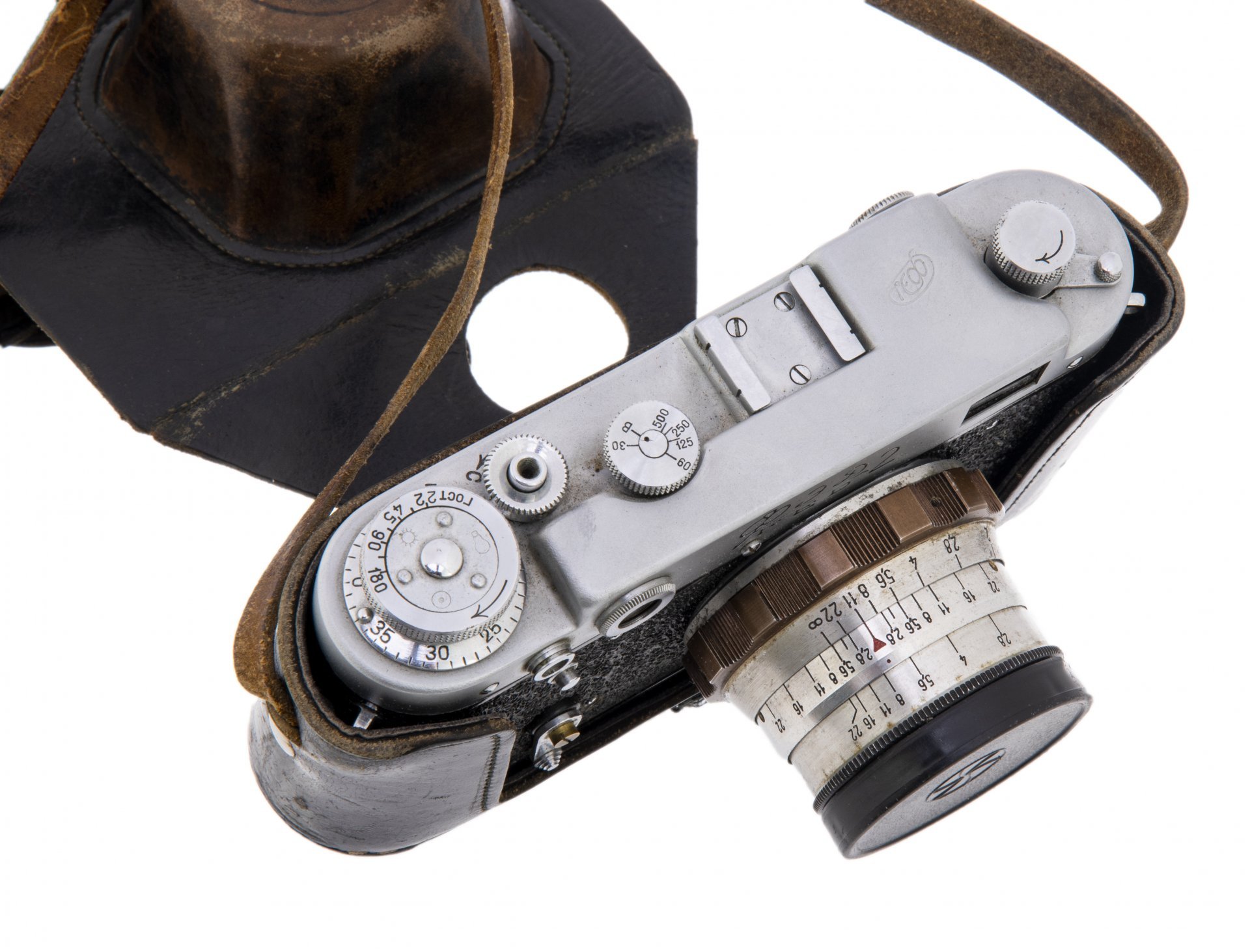 Фотоаппарат "ФЭД-2", в оригинальном чехле, металл, Харьковский машиностроительный завод "ФЭД", г. Харьков, СССР, 1955-1970 гг.