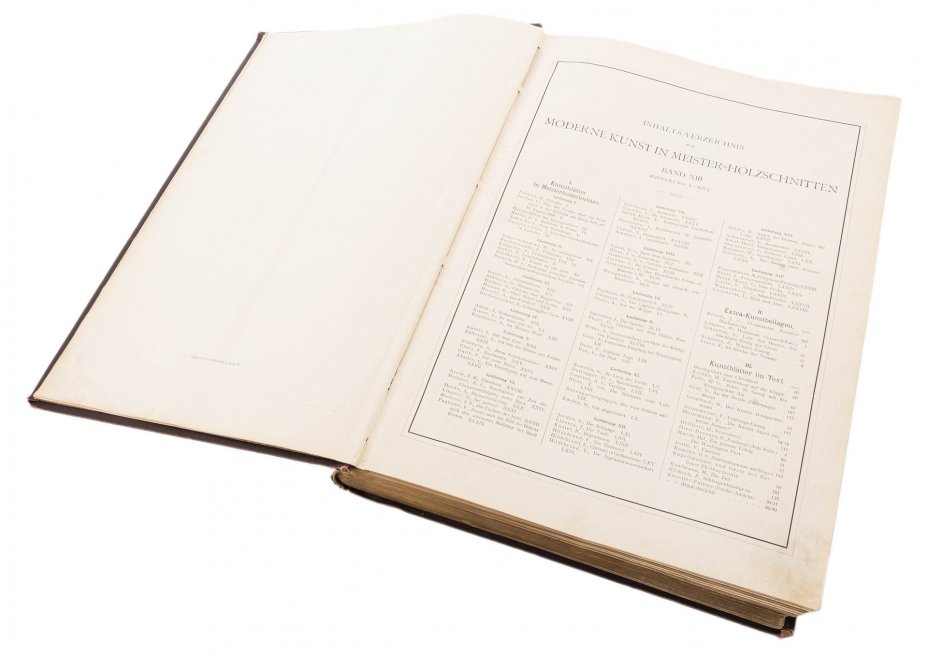 Книга "Moderne Kunst in Meister-Holzschnitten" (том 13), бумага, печать, золотой обрез, "Verlag Von Rich. Bong", Берлин, Германия, 1900 г.