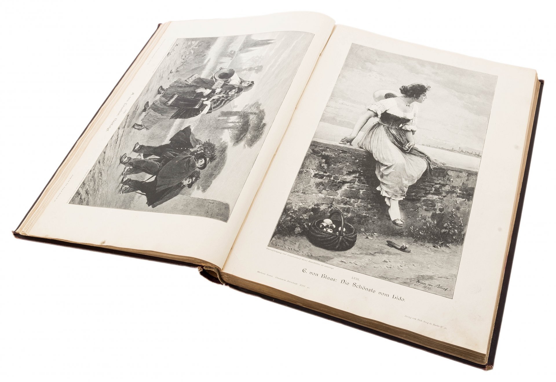 Книга "Moderne Kunst in Meister-Holzschnitten" (том 13), бумага, печать, золотой обрез, "Verlag Von Rich. Bong", Берлин, Германия, 1900 г.