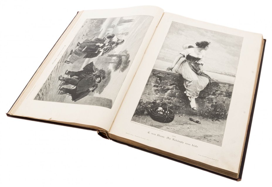 Книга "Moderne Kunst in Meister-Holzschnitten" (том 13), бумага, печать, золотой обрез, "Verlag Von Rich. Bong", Берлин, Германия, 1900 г.