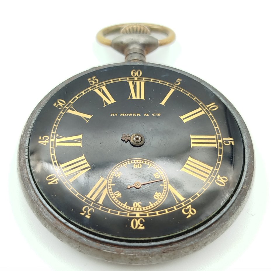Часы карманные, сплав металлов, стекло, эмаль, Henry Moser & Cie (Мозер), Швейцария