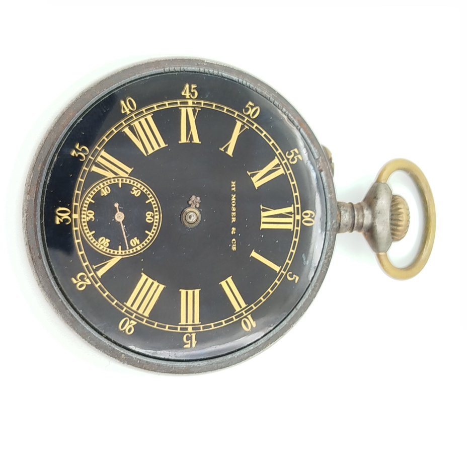 Часы карманные, сплав металлов, стекло, эмаль, Henry Moser & Cie (Мозер)