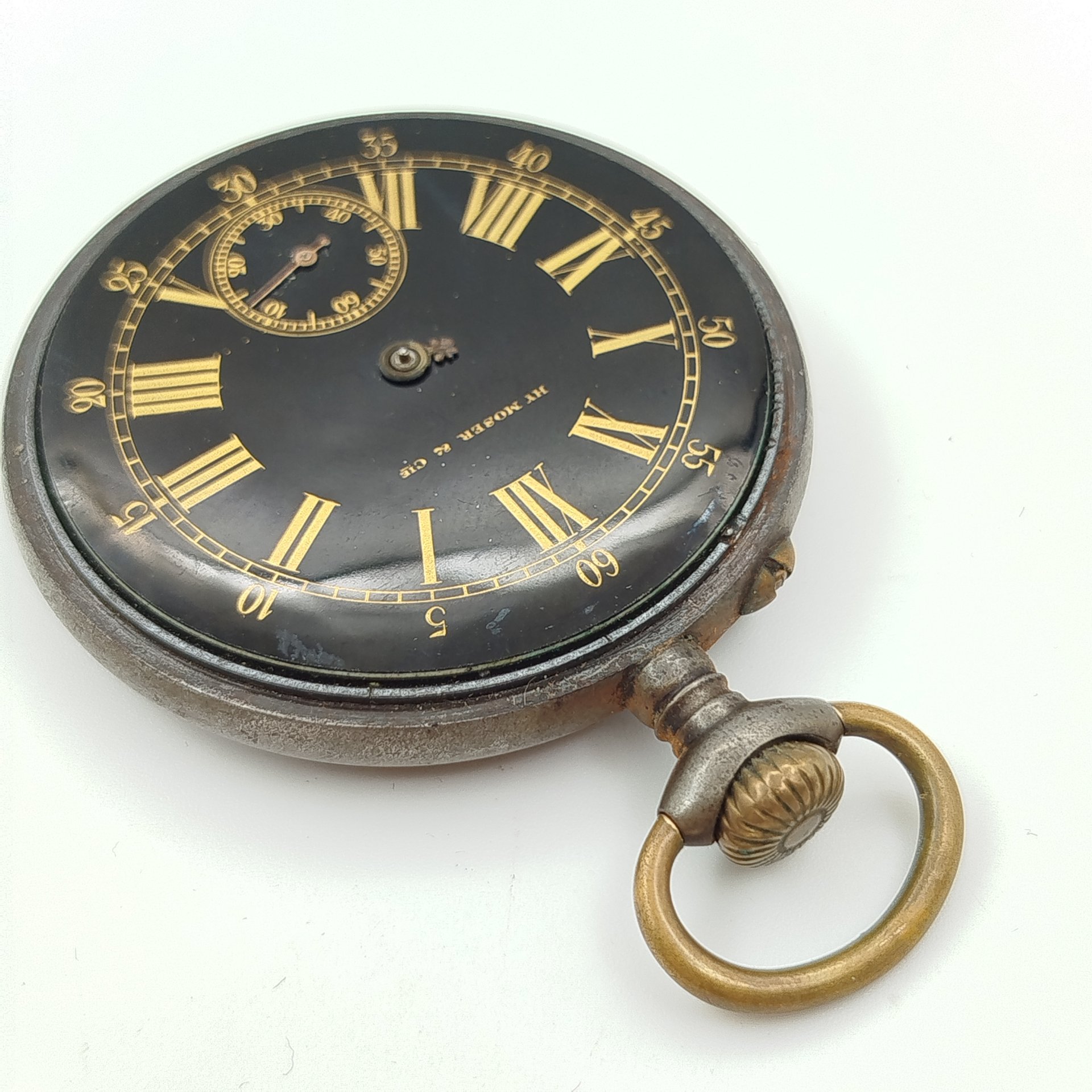 Часы карманные, сплав металлов, стекло, эмаль, Henry Moser & Cie (Мозер), Швейцария