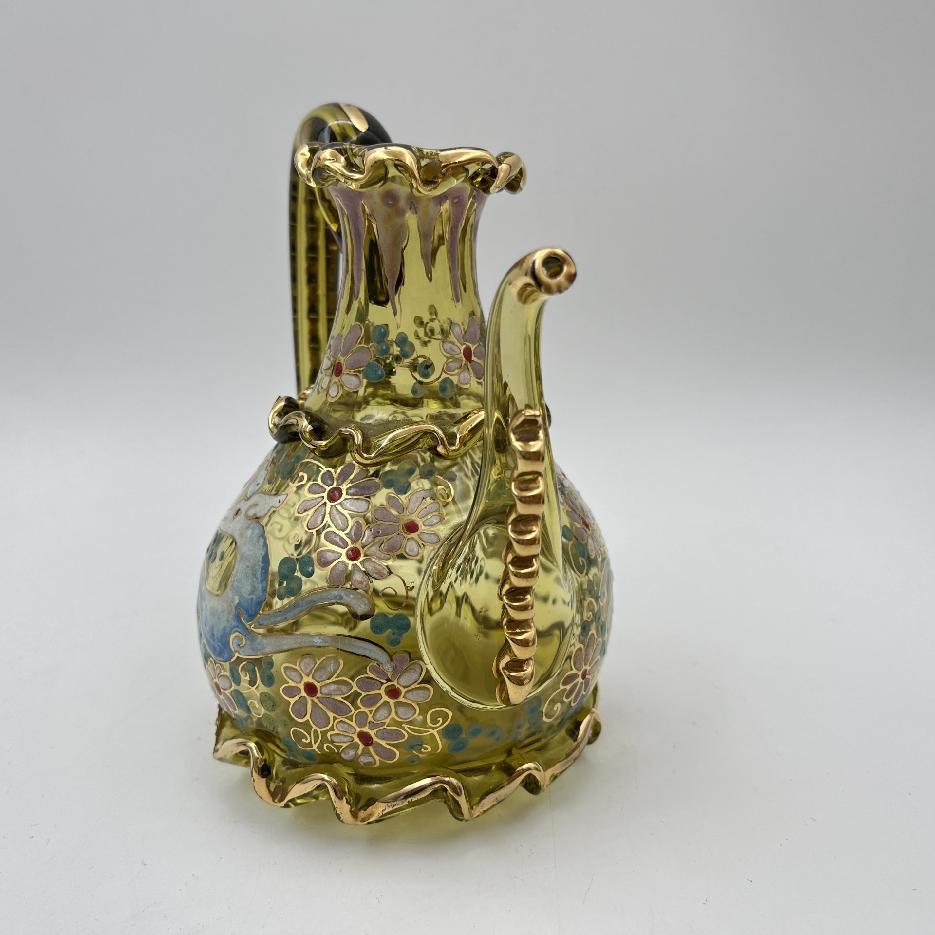 Кувшинчик, стекло, эмаль, роспись, золочение, Западная Европа, 1930-1970 гг.