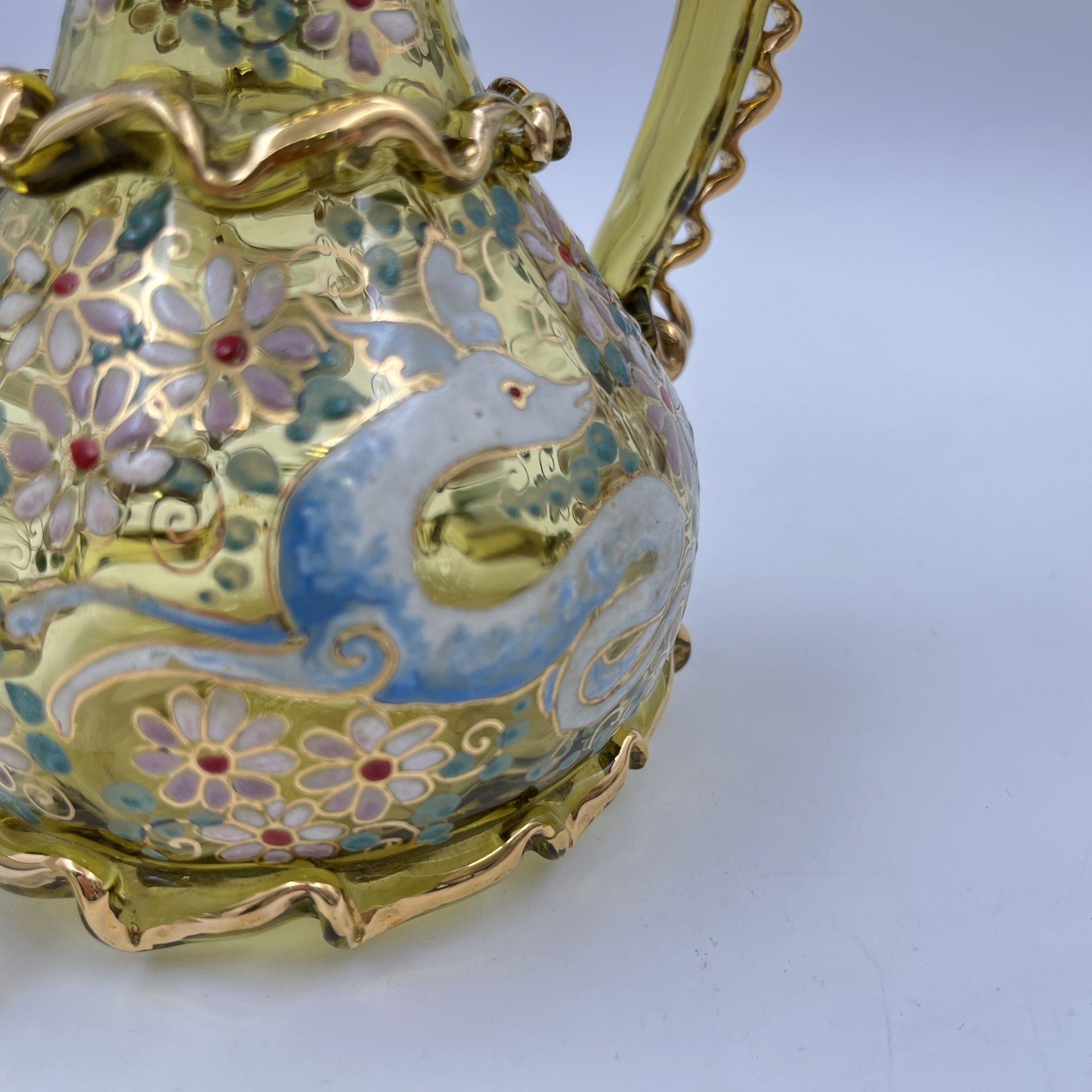 Кувшинчик, стекло, эмаль, роспись, золочение, Западная Европа, 1930-1970 гг.