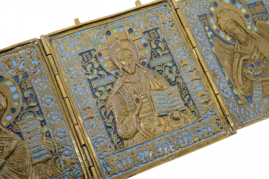 Складень "Деисусный чин", латунь, эмаль, Российская Империя, 1870-1890 гг.