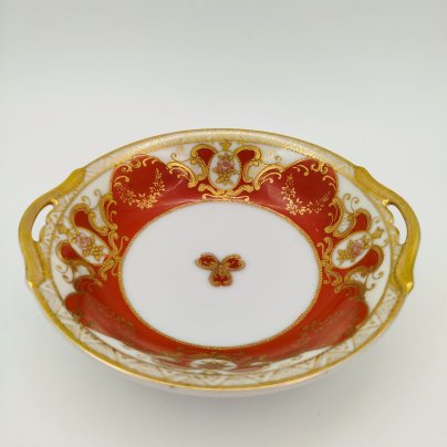 Мелочница (монетница), украшенное  цветочным декором в медальонах, Chugai China, фарфор, крытье, золочение, Япония, 1950-1970 гг.