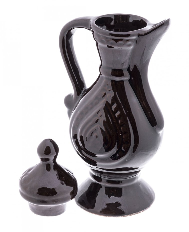 Кувшинчик с крышкой в восточном стиле, фаянс, глазурь, СССР, 1970-1990 гг.