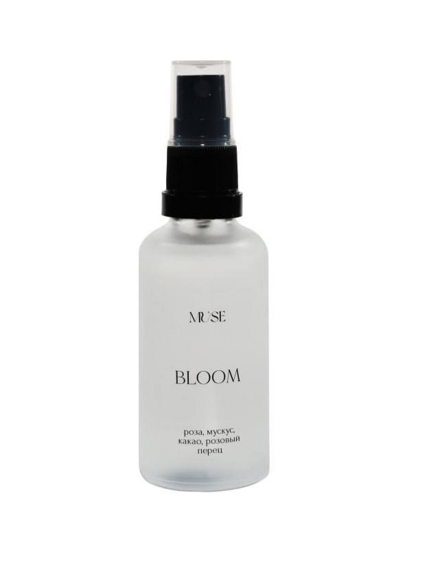 Спрей для текстиля BLOOM (ноты: роза, мускус, какао, розовый перец), 50 мл, Muse