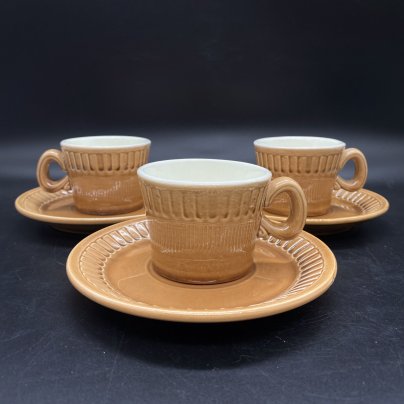Набор из кофейных пар на 3 персоны, Конаковский фаянсовый завод им. М.И. Калинина (ЗиК Конаково)