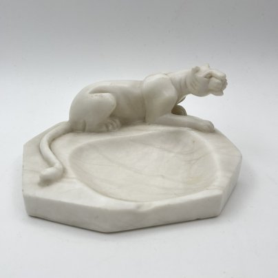 Пепельница "Пантера", мрамор, резьба, СССР, 1970-1990 гг.