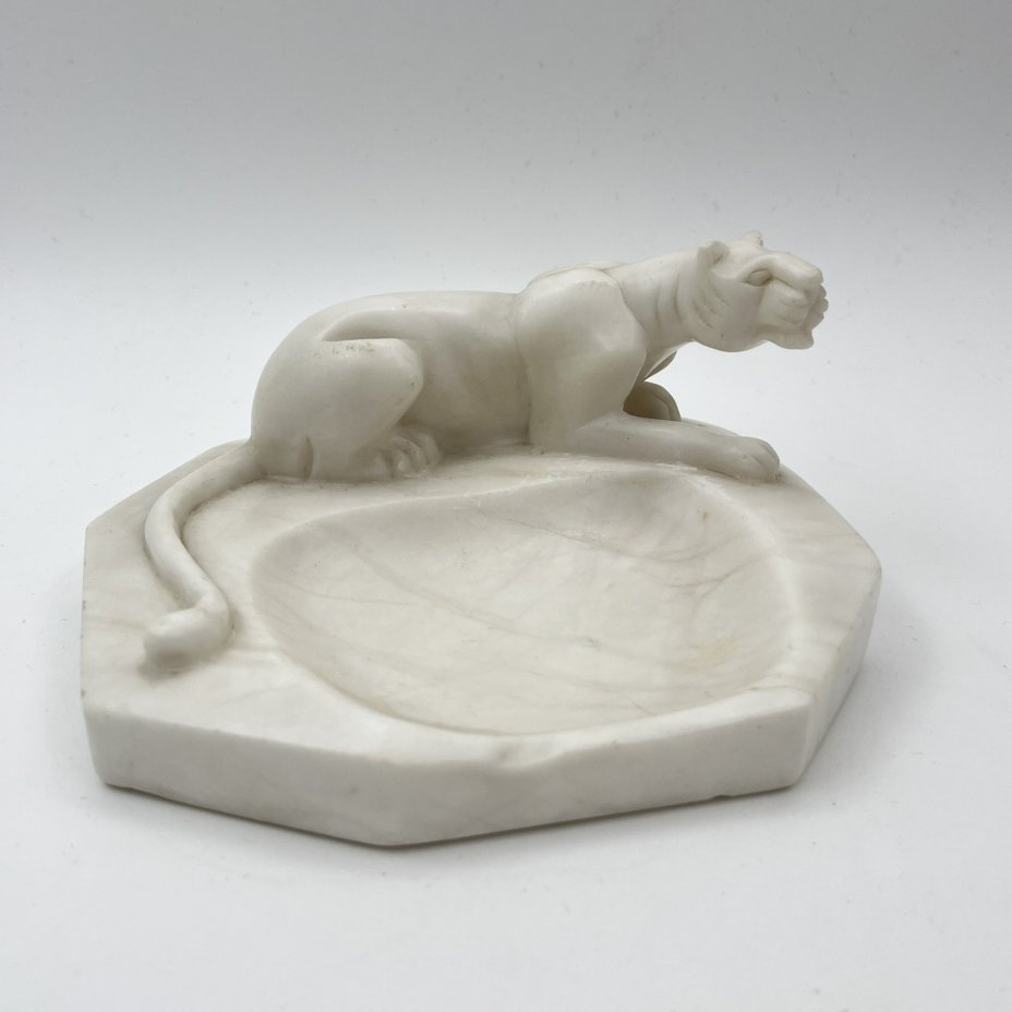 Пепельница "Пантера", мрамор, резьба, СССР, 1970-1990 гг.