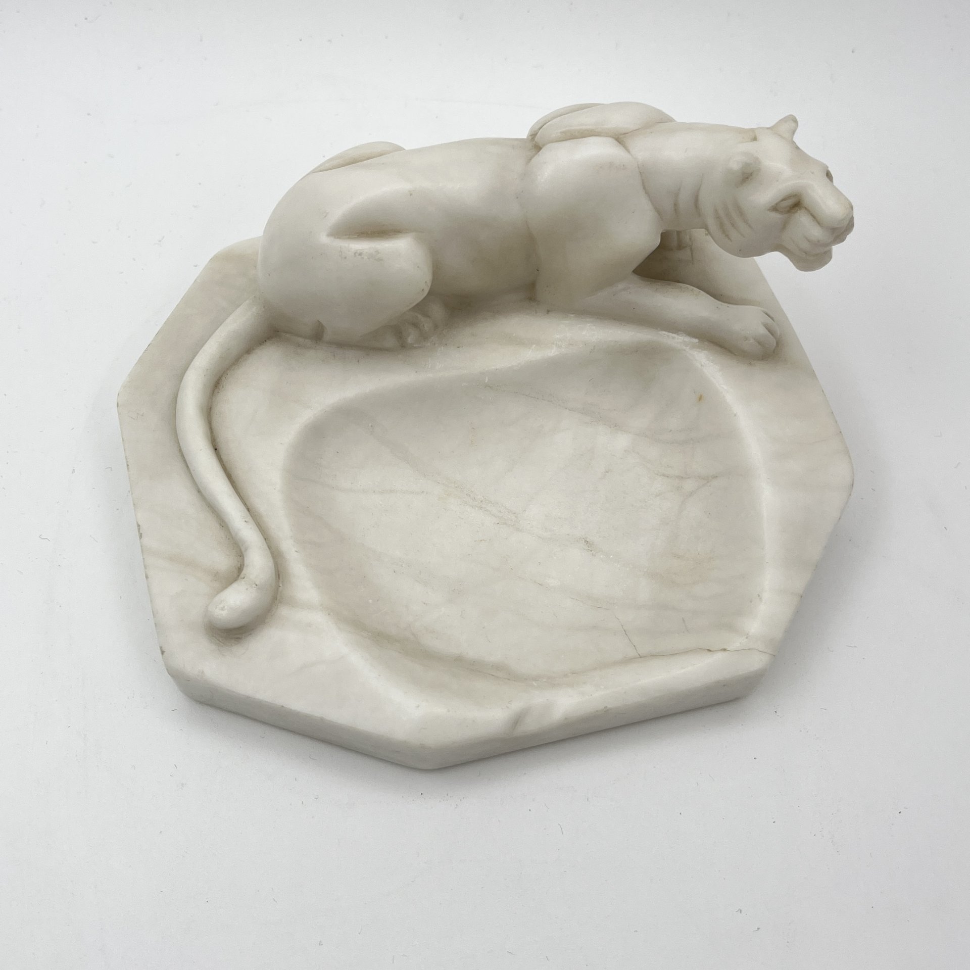 Пепельница "Пантера", мрамор, резьба, СССР, 1970-1990 гг.