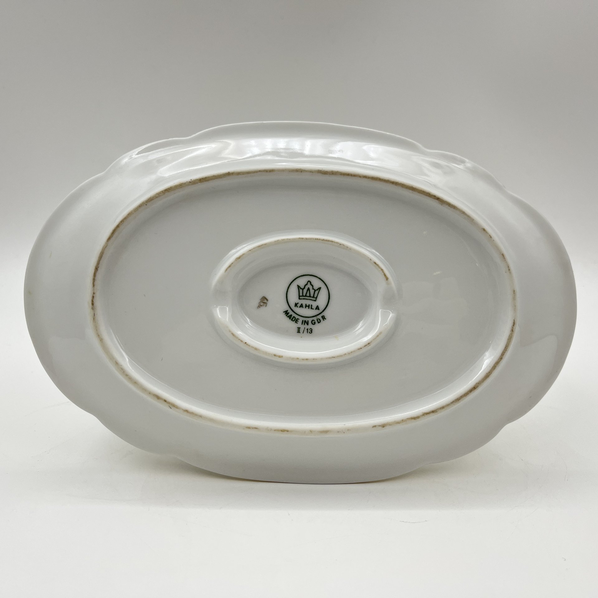 Соусник "Роза", фарфор, деколь, люстр, золочение, Kahla, ГДР, 1968-1987 гг.