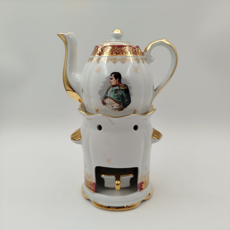 Тизаньер, украшенный изображением Наполеона Бонапарта, Porcelaine de luxe, фарфор, деколь, золочение, Франция, 1970-1990 гг.