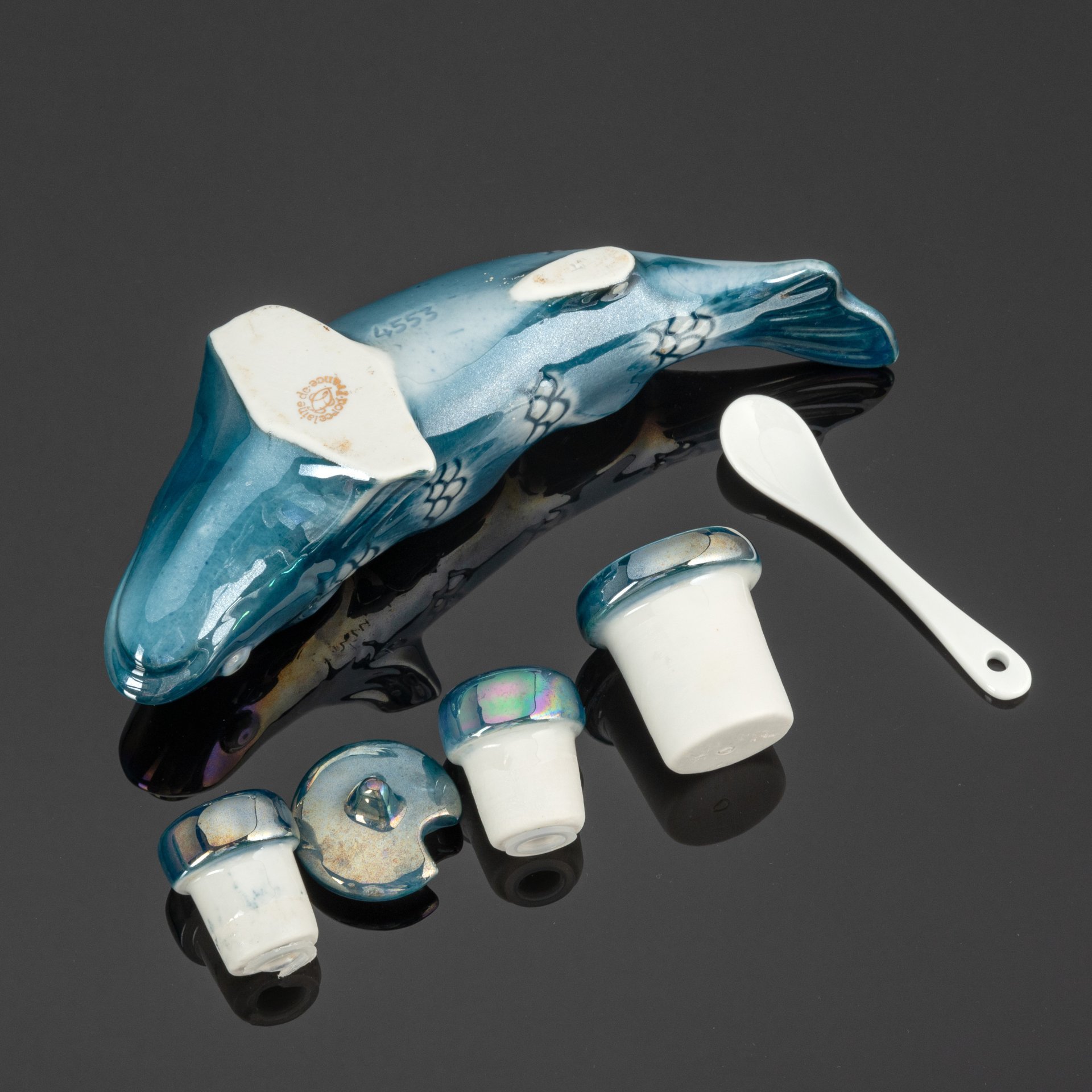 Набор для специй в виде рыбы, Grand Feu de Porcelaine