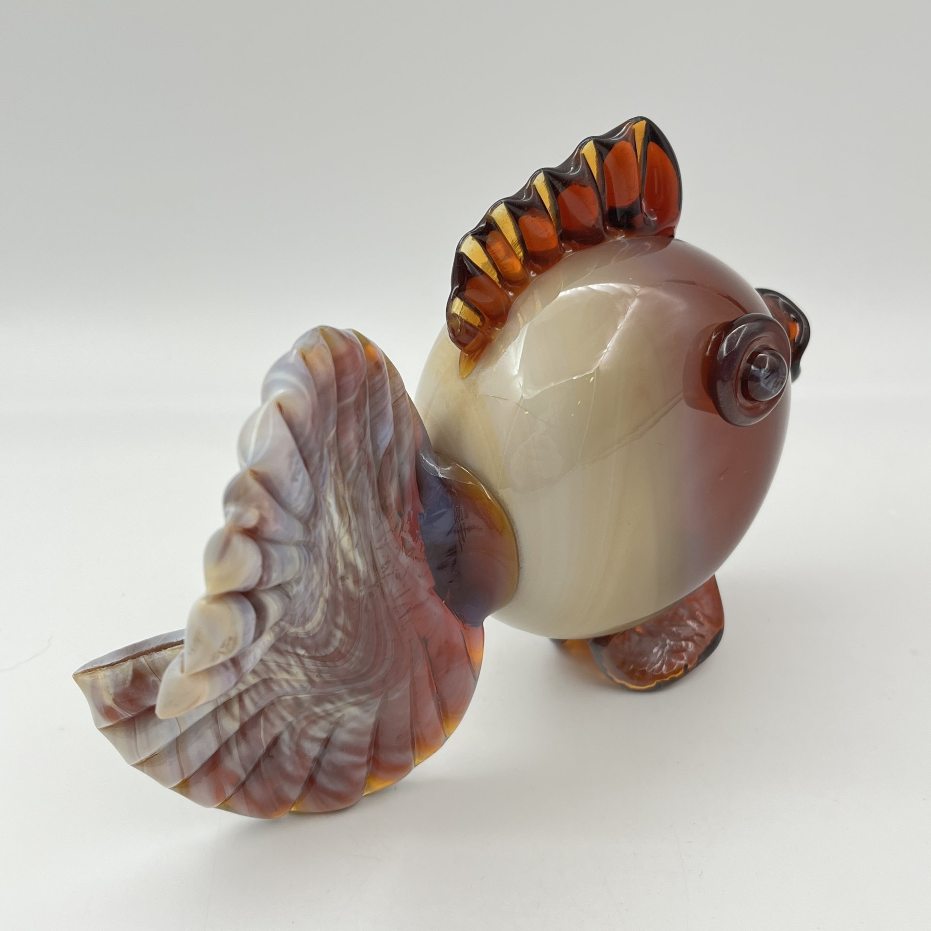 Статуэтка "Рыба", цветное стекло, гутная техника, СССР, 1970-1990 гг.