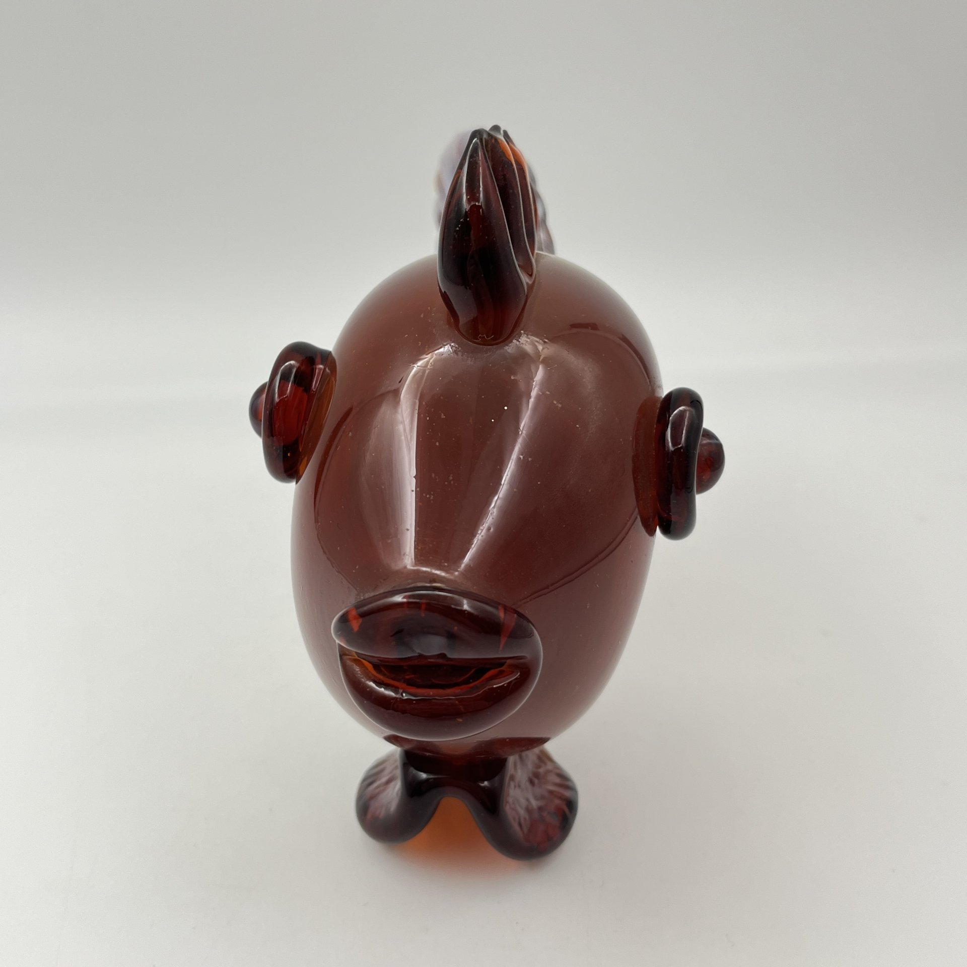 Статуэтка "Рыба", цветное стекло, гутная техника, СССР, 1970-1990 гг.