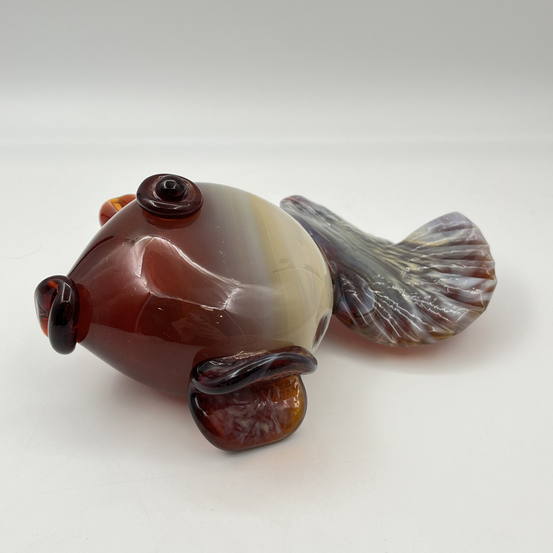 Статуэтка "Рыба", цветное стекло, гутная техника, СССР, 1970-1990 гг.