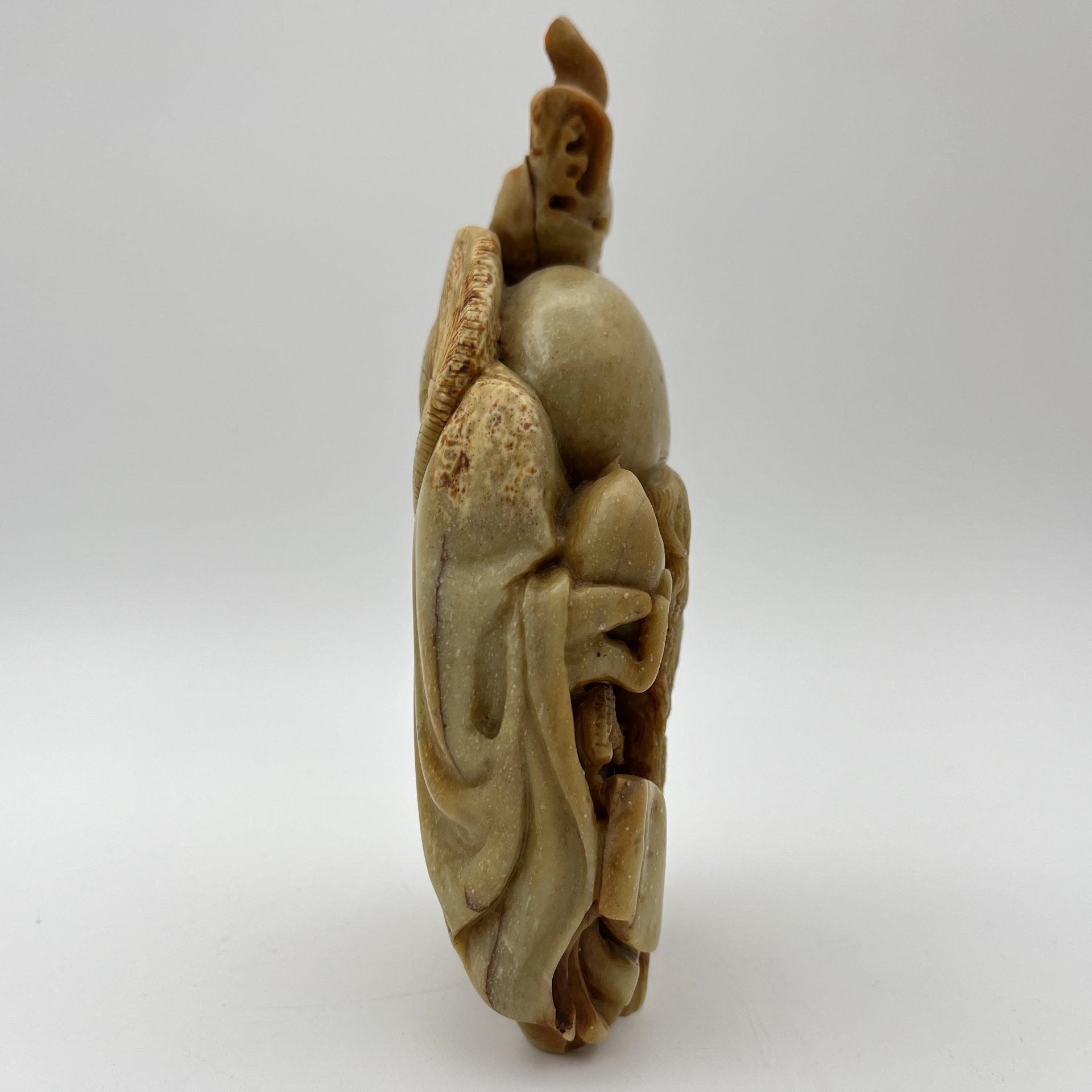 Статуэтка "Шоу-син" (божество долголетия), поделочный камень, резьба, Китай, 1950-1970 гг.