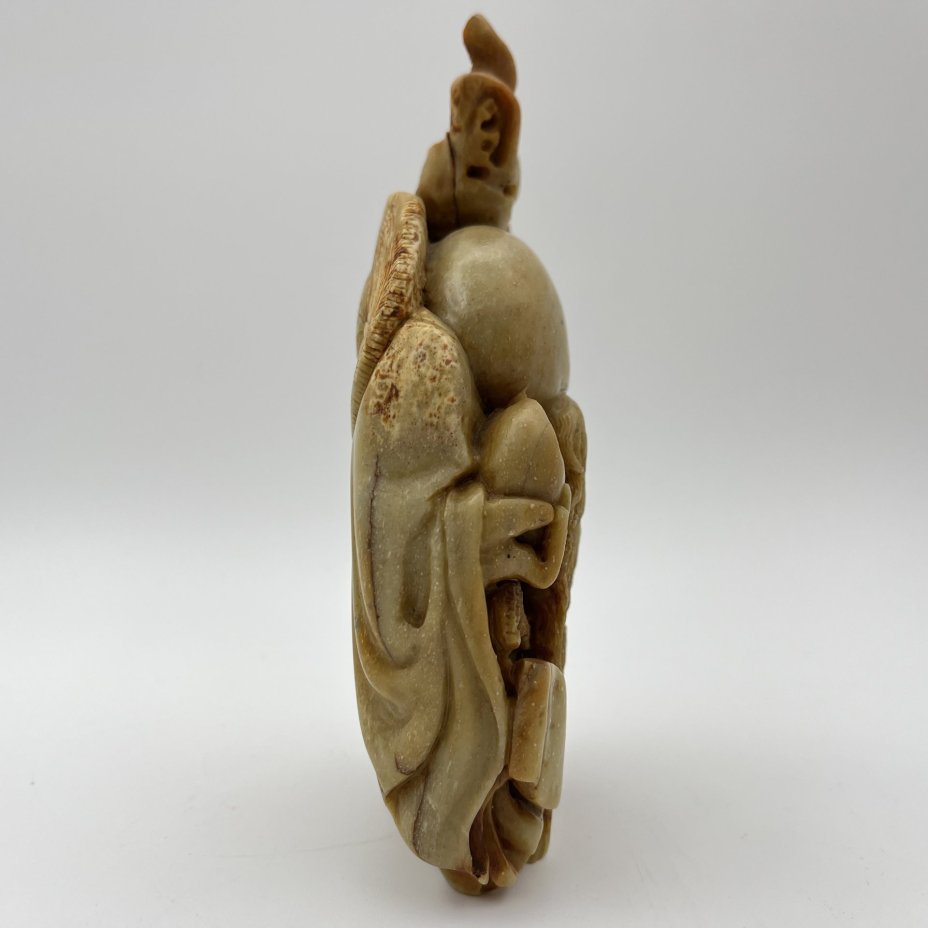 Статуэтка "Шоу-син" (божество долголетия), поделочный камень, резьба, Китай, 1950-1970 гг.