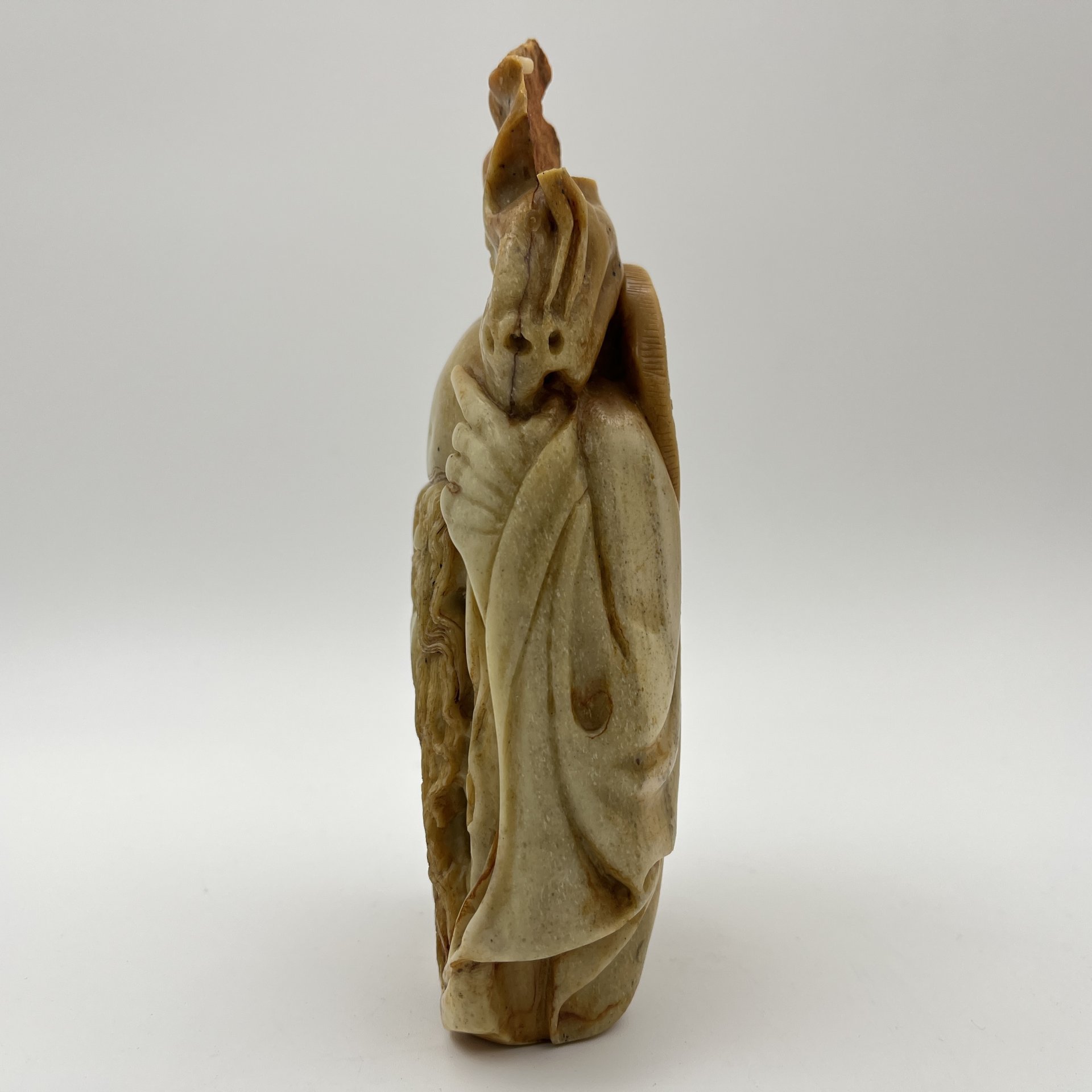 Статуэтка "Шоу-син" (божество долголетия), поделочный камень, резьба, Китай, 1950-1970 гг.