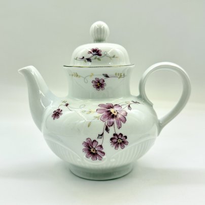 Кофейник с цветочным декором, фарфор, деколь, золочение, Colditz (Кольдиц), ГДР, 1960-1990 гг.