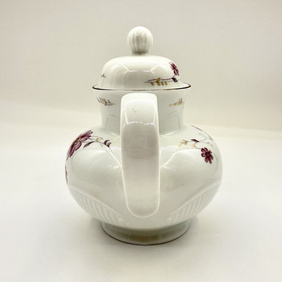 Кофейник с цветочным декором, фарфор, деколь, золочение, Colditz (Кольдиц), ГДР, 1960-1990 гг.