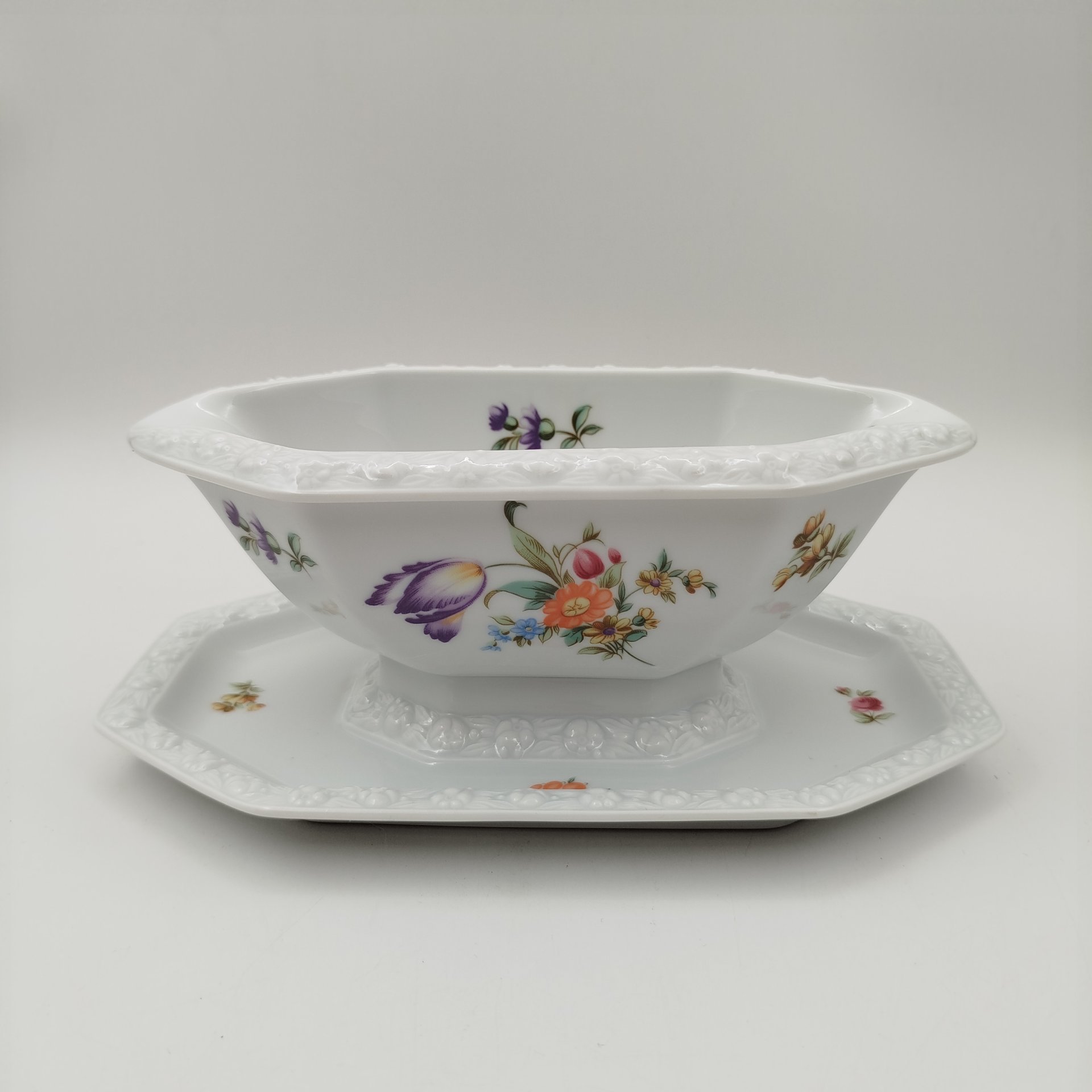 Соусник «Мейсенский букет», фарфор, деколь, Rosenthal (Розенталь), Германия, 1980-1990 гг.