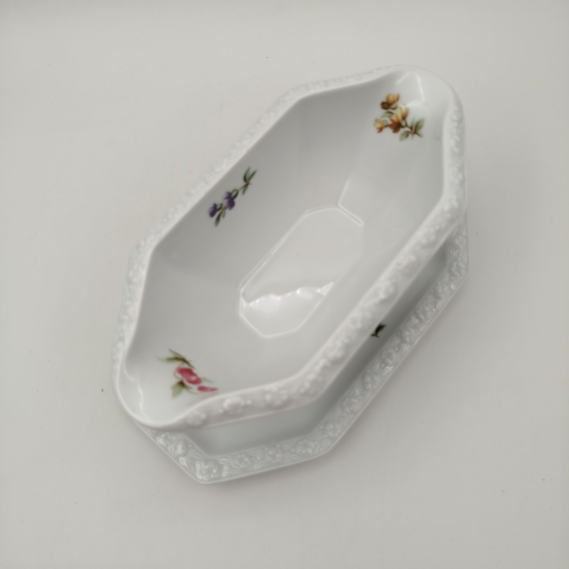 Соусник «Мейсенский букет», фарфор, деколь, Rosenthal (Розенталь), Германия, 1980-1990 гг.