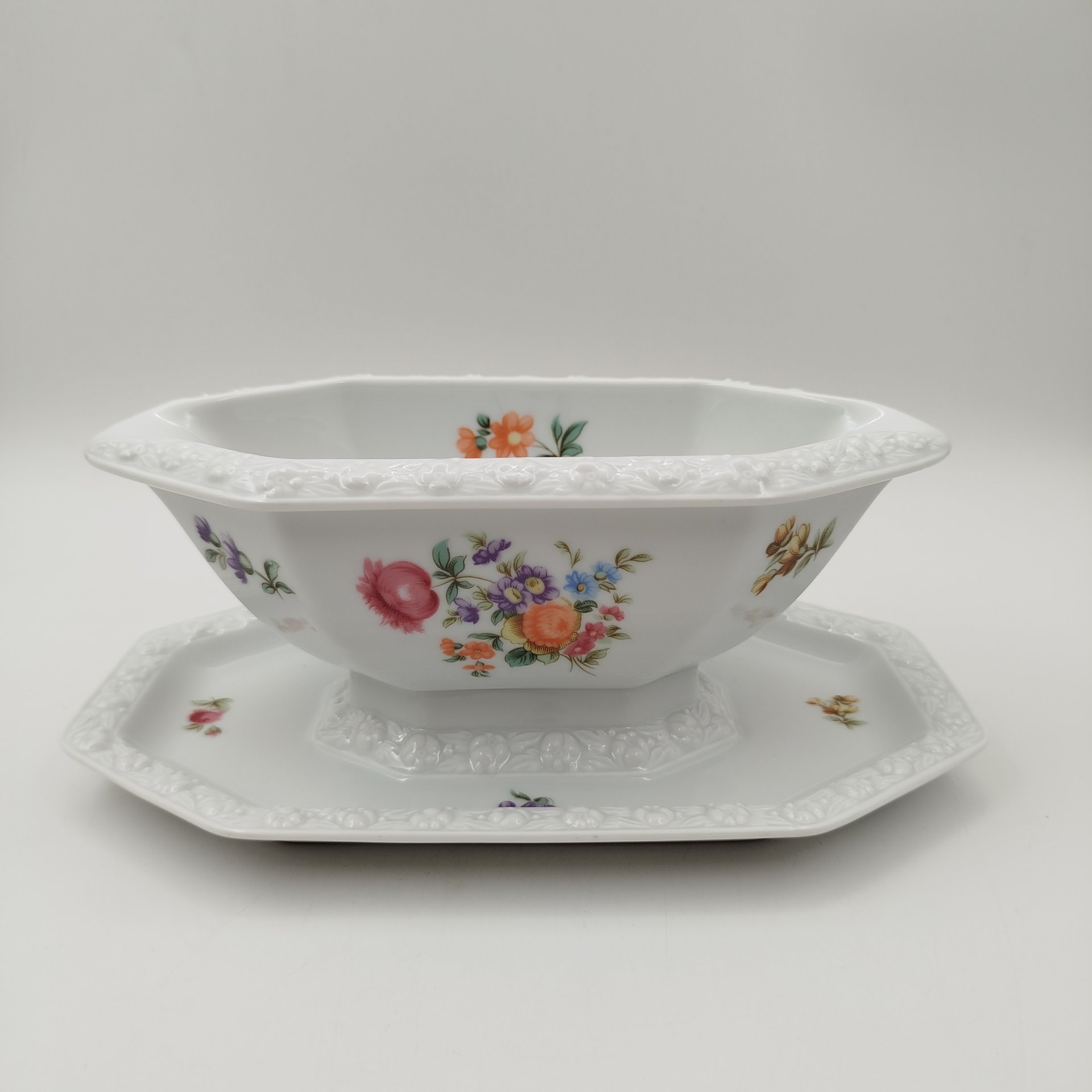 Соусник «Мейсенский букет», фарфор, деколь, Rosenthal (Розенталь), Германия, 1980-1990 гг.