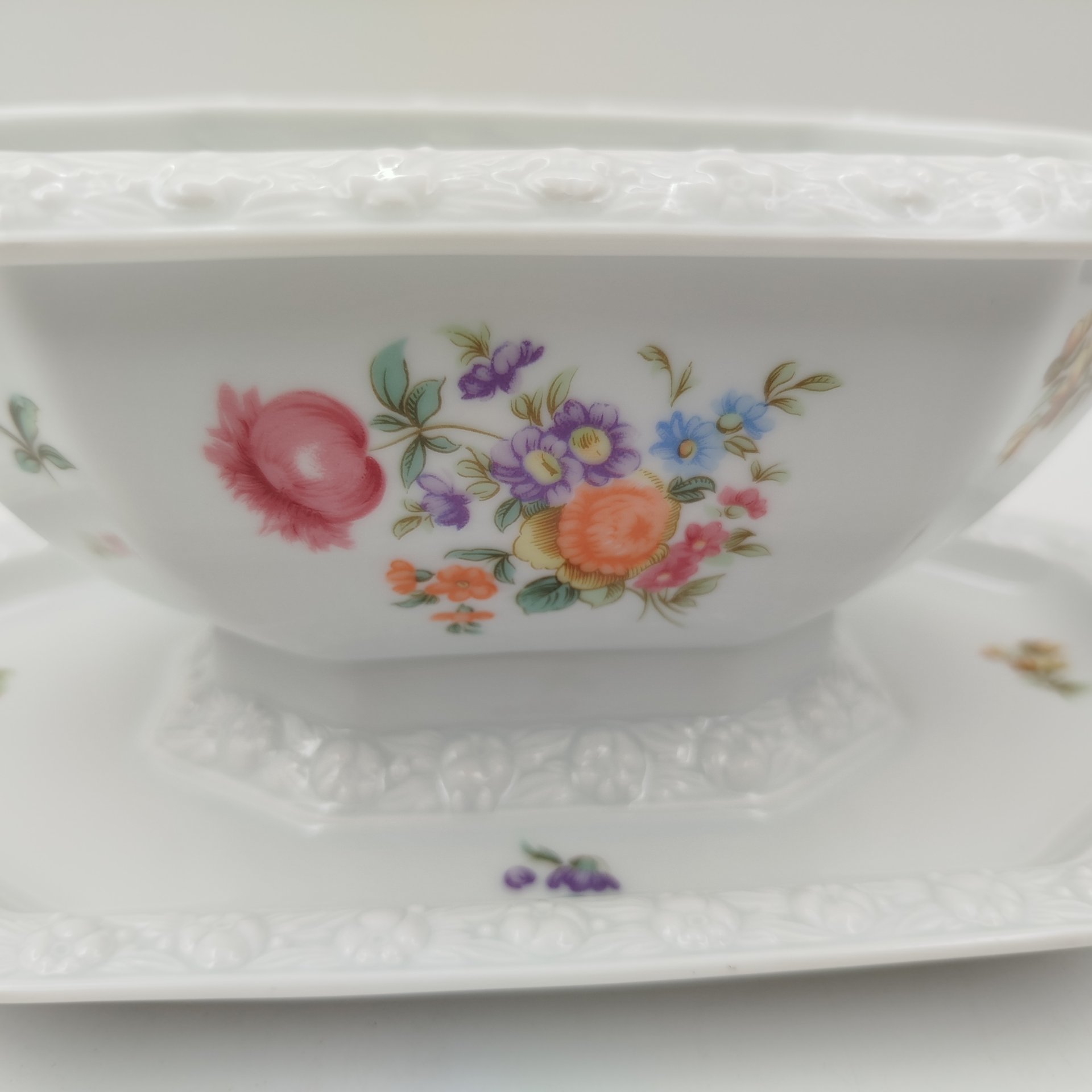 Соусник «Мейсенский букет», фарфор, деколь, Rosenthal (Розенталь), Германия, 1980-1990 гг.