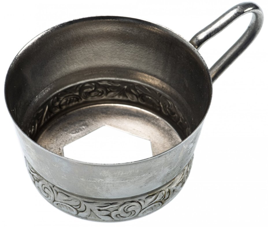 Подстаканник с блюдцем, мельхиор, СССР, 1950-1970 гг.