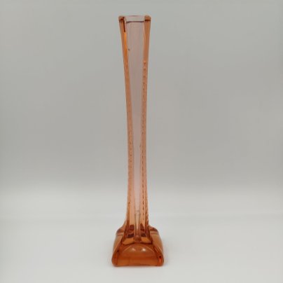 Ваза формы "Берц" карамельного оттенка (малая), стекло, выдувание, СССР, 1930-1950 гг.