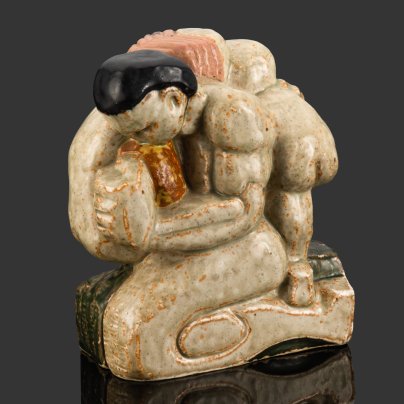 Скульптура "Семья", скульптор Henry Heerup (1907-1993 гг.), Royal Copenhagen — Aluminia, керамика, поливы, Дания, 1940-1969 гг.