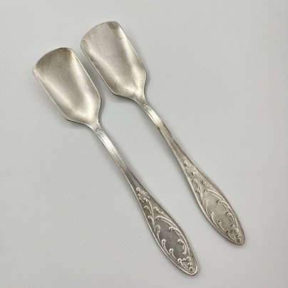 Пара лопаток для сахара "Пламя", мНЦ (медь-никель-цинк), Кольчугинский завод цветных металлов, СССР, 1960-1990 гг.