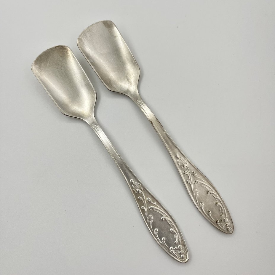 Пара лопаток для сахара "Пламя", мНЦ (медь-никель-цинк), Кольчугинский завод цветных металлов, СССР, 1960-1990 гг.