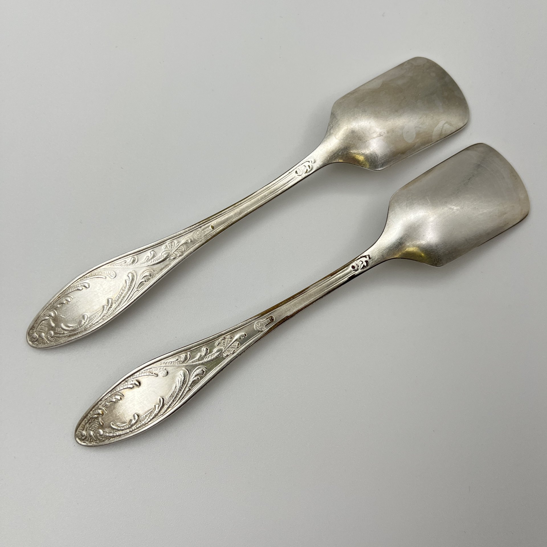 Пара лопаток для сахара "Пламя", мНЦ (медь-никель-цинк), Кольчугинский завод цветных металлов, СССР, 1960-1990 гг.