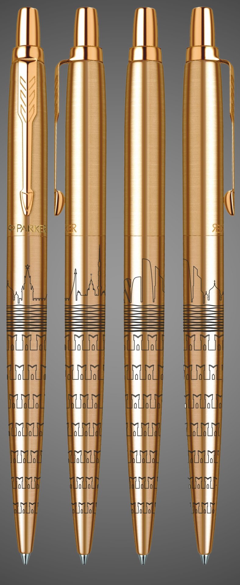 Шариковая ручка Parker Jotter SE Moscow Gold, стержень: F, цвет чернил: blue в подарочной упаковке., Лаки и смолы: лак, нержавеющая сталь