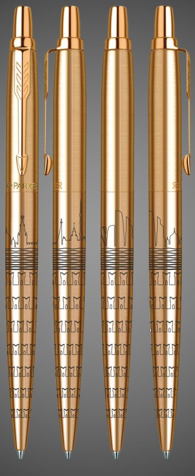 Шариковая ручка Parker Jotter SE Moscow Gold, стержень: F, цвет чернил: blue в подарочной упаковке., Лаки и смолы: лак, нержавеющая сталь